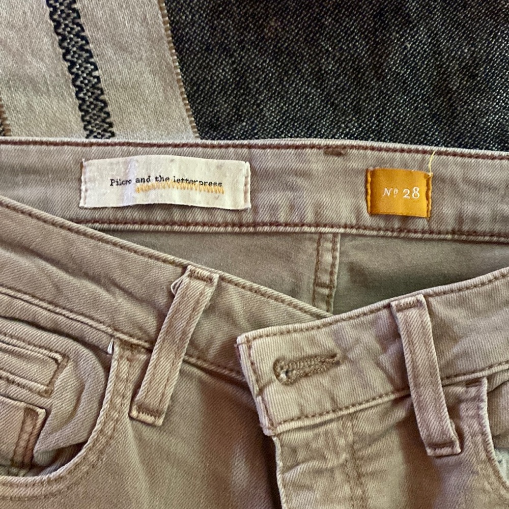 Tan jeans from Anthropologie
